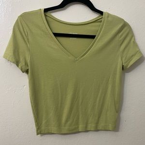 🌺Wild Fable Green V-Neck Crop Top